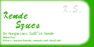 kende szucs business card